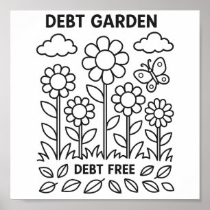 Schulden Garden Payoff Tracker-Farbblatt Poster