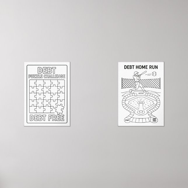 Schulden Puzzle und Zuhause Run Challenge Payoff T Bilderwand Sets (Vorderseite)