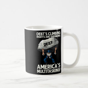 Schulden steigen und Amerikas Multitasking-Rede Kaffeetasse