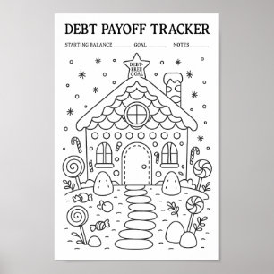 Schuldenabbau-Weihnachtshaus-Tracker Poster