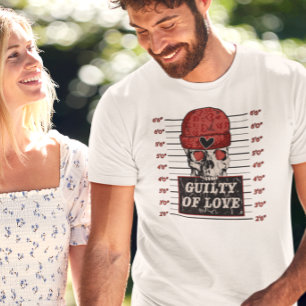 Schuldig aus Liebe Skelett Valentinstag T-Shirt