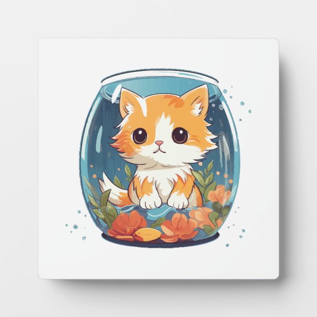 Schuldige Katze Fotoplatte (Vorderseite)
