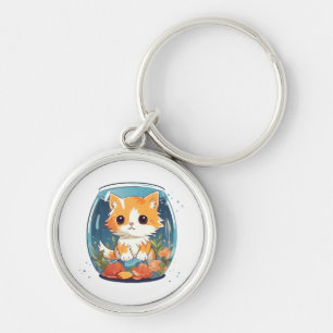 Schuldige Katze Schlüsselanhänger