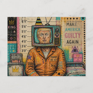 Schuldiger Trump sitzt im Gefängnis Mixed Media Postkarte