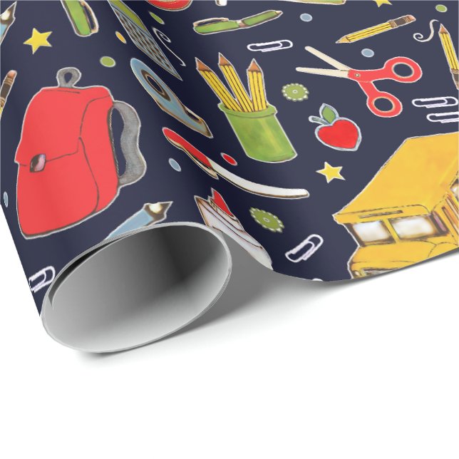 Schule als Geschenk Geschenkpapier (Rolleneckpunkt)