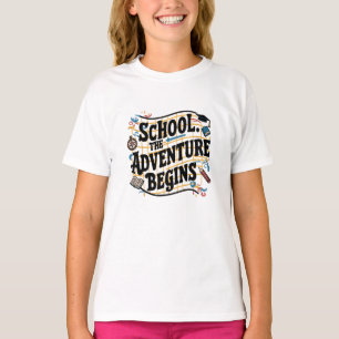 Schule Das Abenteuer fängt an Funny Zitat T-Shirt