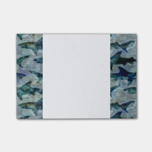 Schule der Haifische im wässrigen Blau Post-it Klebezettel