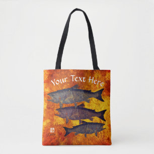 Schule der Lachse - mittlere Taschen-Tasche