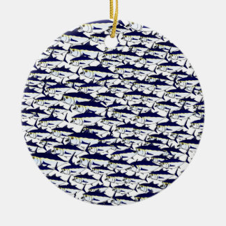 Schule des Bluefin-Thunfischs Keramikornament