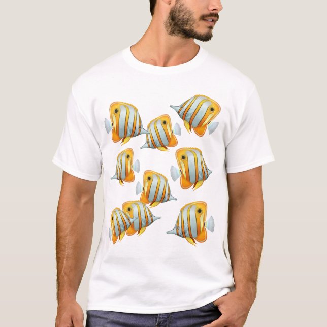Schule des Copperband Schmetterlings-Fisch-T - T-Shirt (Vorderseite)