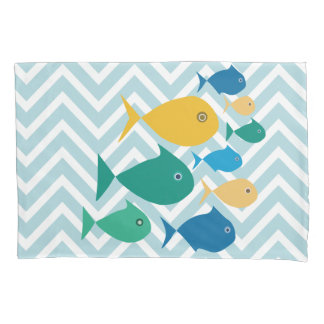 Schule des Fisch-Zickzack Kissenbezugs Kissenbezug