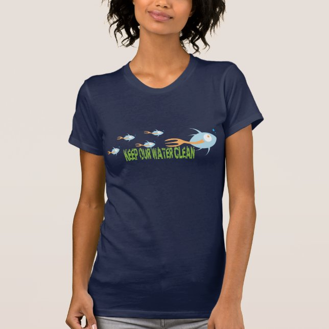 Schule für Bio T - Shirt des Fischs (Vorderseite)
