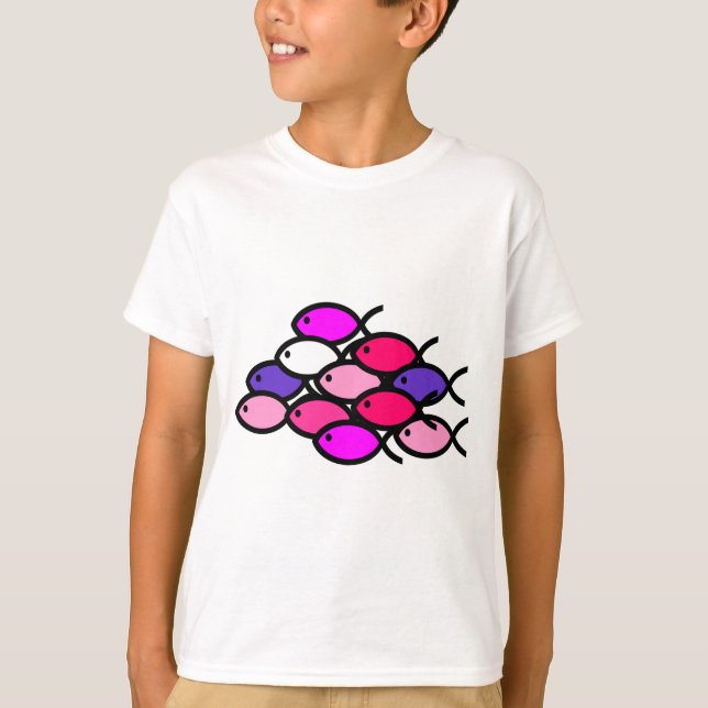 Schule für Christliche Fischzeichen - Rosa T-Shirt (Vorderseite)