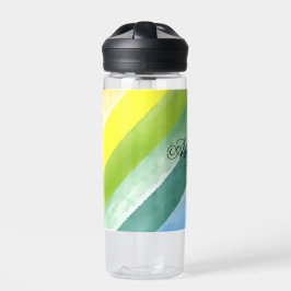 Schule für lila blaue Diagonalstreifen Trinkflasche