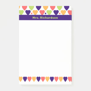 Schule für niedliche Herzklopfen Personalisierter  Post-it Klebezettel