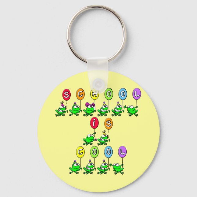 Schule ist Cool - Frosch Schlüsselanhänger (Vorderseite)