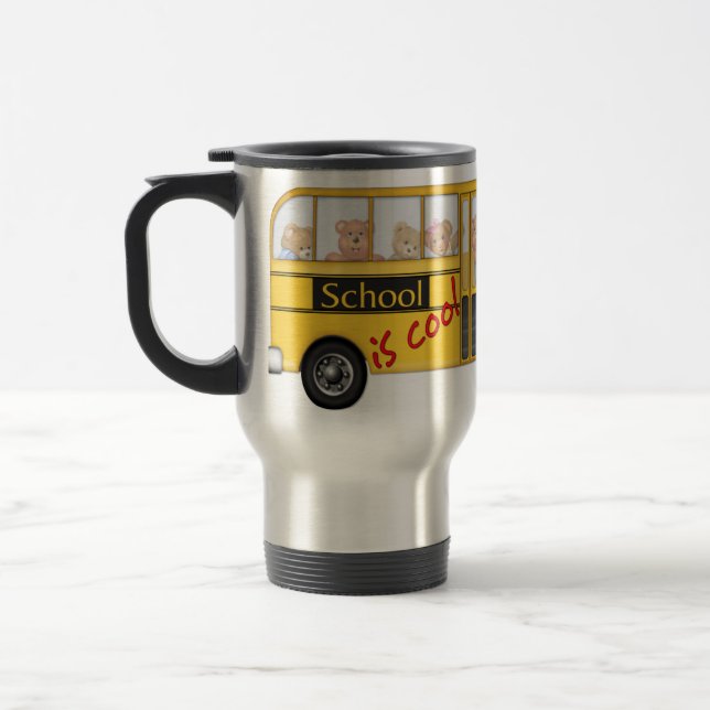 Schule ist Cool Gelber Schulbus Reisebecher (Links)
