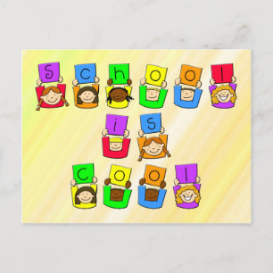Schule ist Cool - Kinder Postkarte