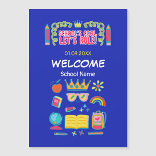 "Schule ist cool, lasst uns die Regeln bestimmen"  Magnetkarte