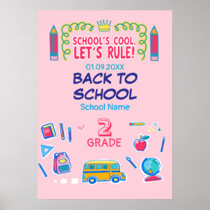 Schule ist cool, lasst uns die zweite Klasse zurüc Poster