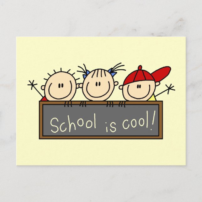 Schule ist cool postkarte (Vorderseite)