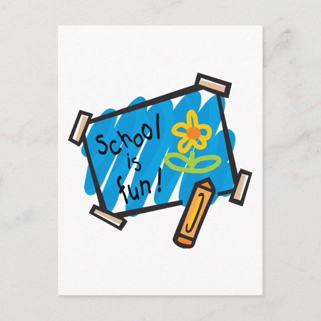 Schule ist Spaß Kinder Postkarte (Vorderseite)