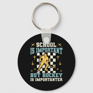 Schule ist wichtig Hockey ist noch wichtiger Junge Schlüsselanhänger