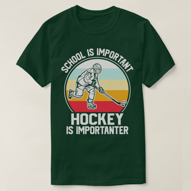 Schule ist wichtig Hockey ist wichtig Retro Vi T-Shirt (Design vorne)