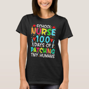 Schule Krankenschwester 100 Tage Patchen winzige M T-Shirt