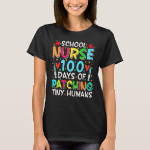 Schule Krankenschwester 100 Tage Patchen winzige M T-Shirt
