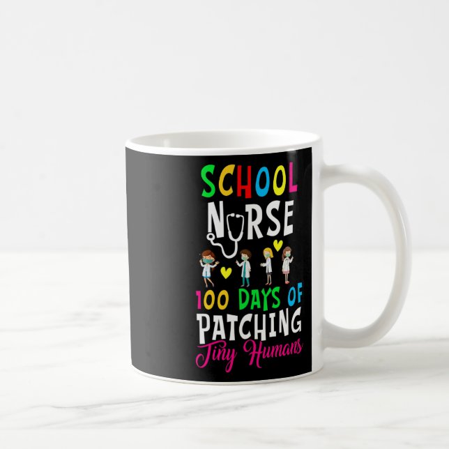 Schule Krankenschwester 100 Tage Patcherung winzig Kaffeetasse (Rechts)