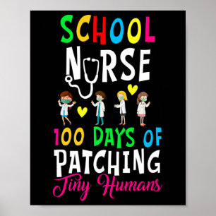 Schule Krankenschwester 100 Tage Patcherung winzig Poster