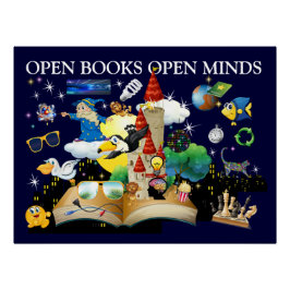 Schule öffnet Bücher Glanzposter Poster