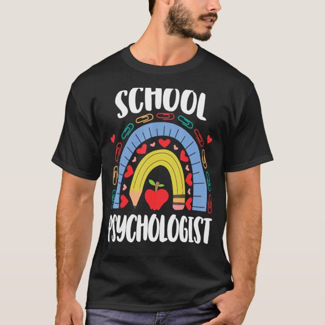 Schule Psycologist Schule Regenbogen Acedamic T-Shirt (Vorderseite)