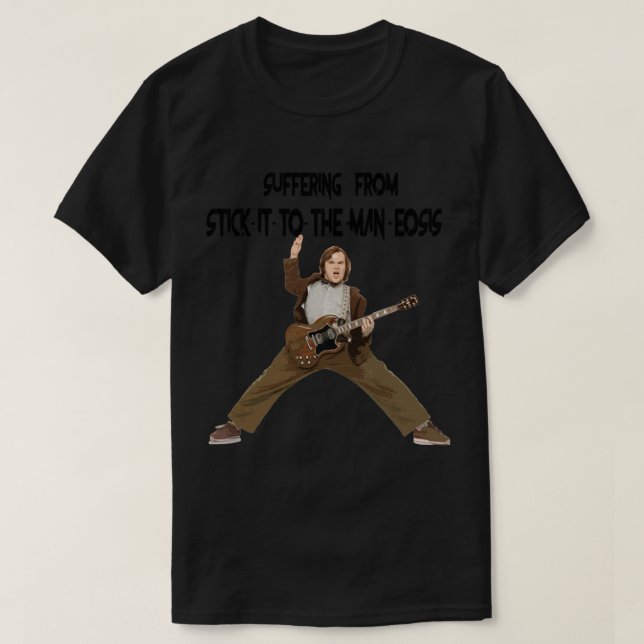 SCHULE ROCK JACK SCHWARZ . T-Shirt (Design vorne)