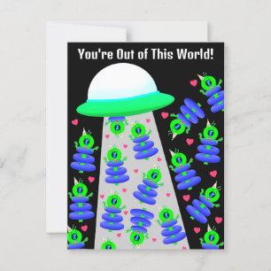 Schule Valentine mit Außerirdischen von Jo Images Postkarte