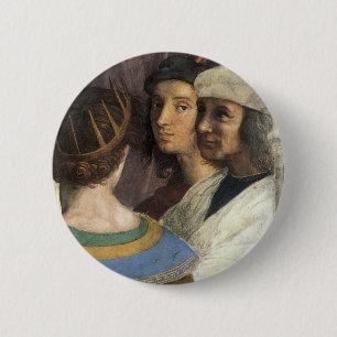 Schule von Athen von Raffael, Vintage-Renaissance Button
