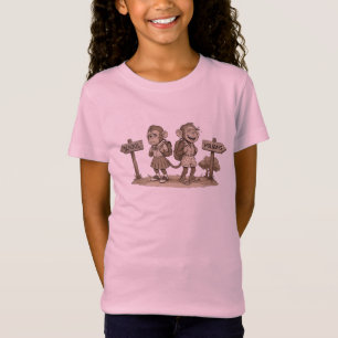 Schule Vs Ferien Mädchen Affe Zurück zur Schule T-Shirt