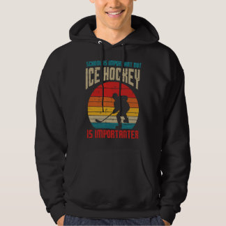 Schule Wichtig Eishockey Wichtiger Lustige Jungen Hoodie