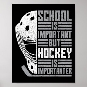 Schule Wichtig Hockey Wichtiger Junge Kind Lustig Poster