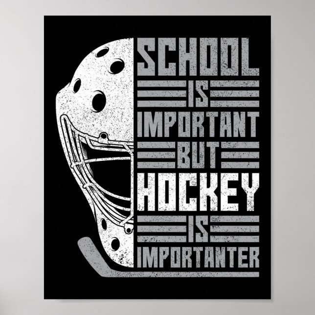 Schule Wichtig Hockey Wichtiger Junge Kind Lustig Poster (Vorne)