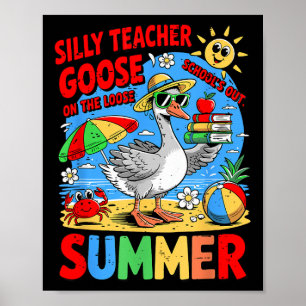 Schulen für den Sommer Albernen Lehrer Gänse auf d Poster