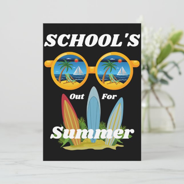 Schulen für den Sommer dank Karte (Stehend Vorderseite)