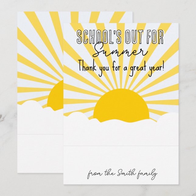 Schulen für Sommerlehrer CARD HOLDER Einladung (Vorne/Hinten)