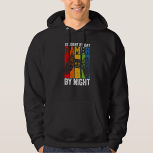 Schüler bei Tag, Gamer bei Nacht, Vintage-Gamer-Me Hoodie