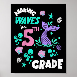 Schüler der 5. Klasse glücklich am 1. Tag zurück i Poster