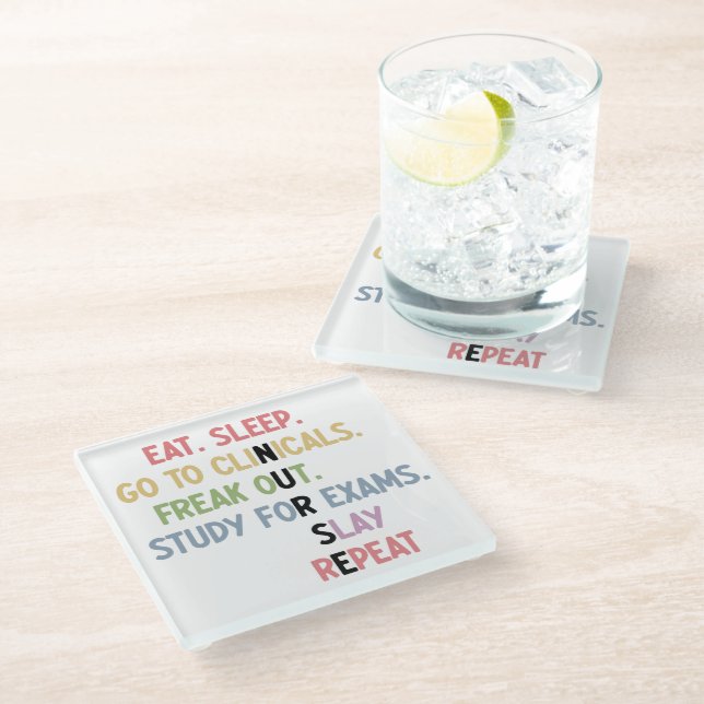 Schüler der Funny Nursing School Future Nurse Gesc Glasuntersetzer (Schrägansicht)