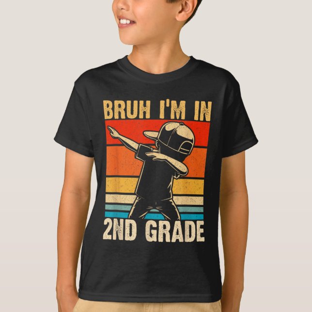 Schüler der zweiten Klasse Dabbing Junge Bruh Ich  T-Shirt (Vorderseite)
