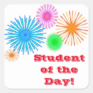 Schüler des Tages! Quadratischer Aufkleber