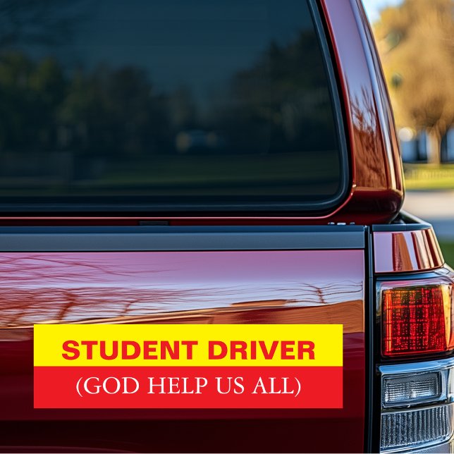 Schüler Funny Car Autoaufkleber (Funny Student Driver God Help us All Bumper Sticker)